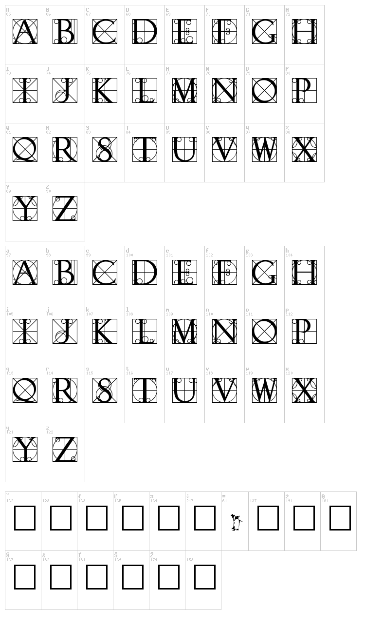 Walrod font map