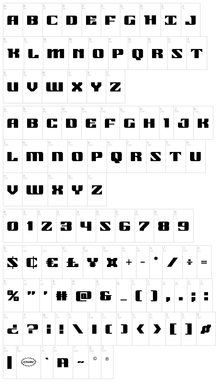 21 Gun Salute font map