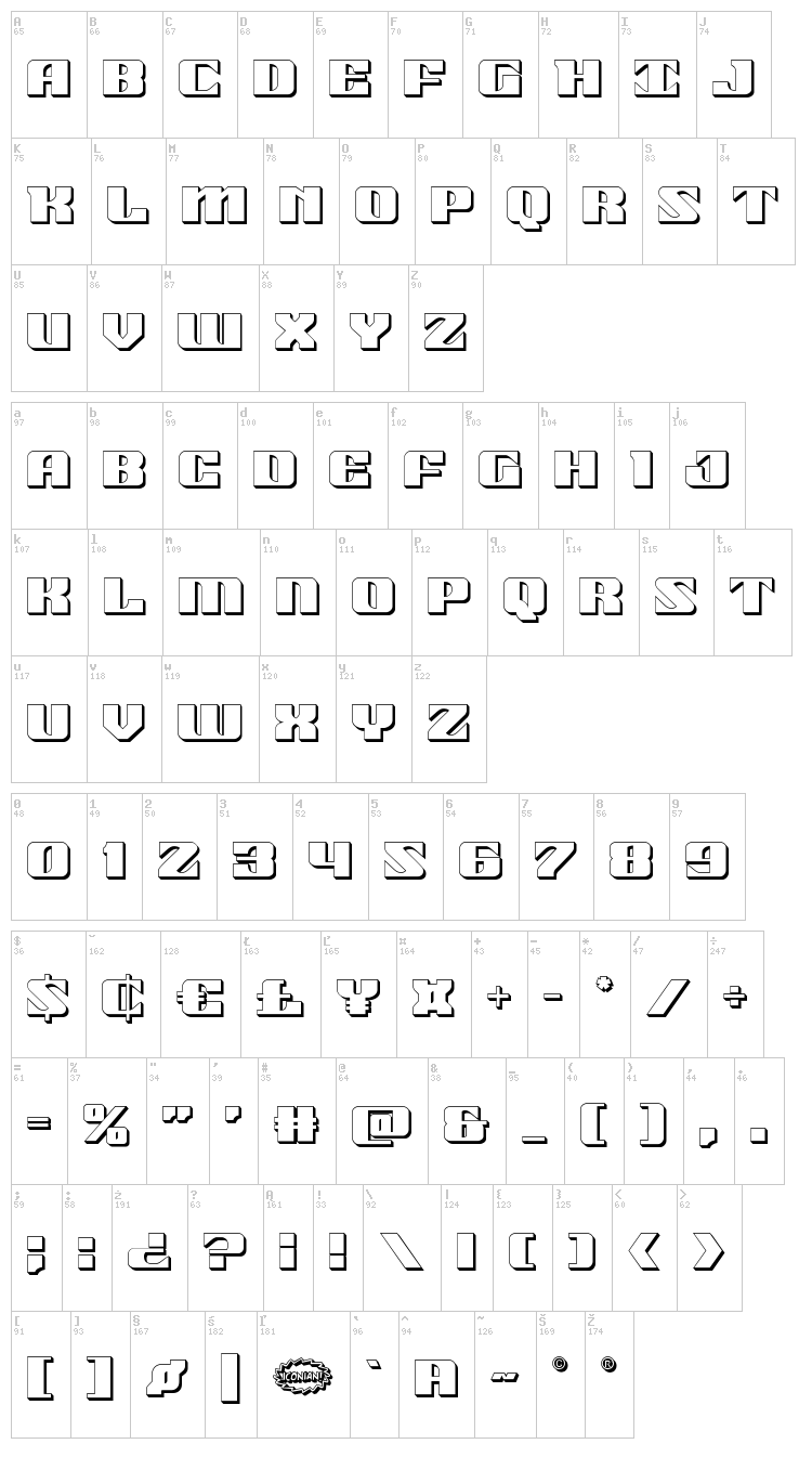 21 Gun Salute font map