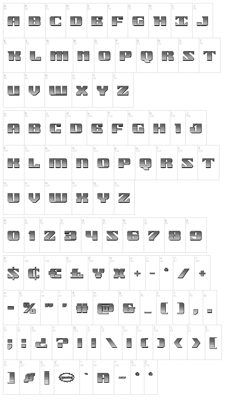 21 Gun Salute font map