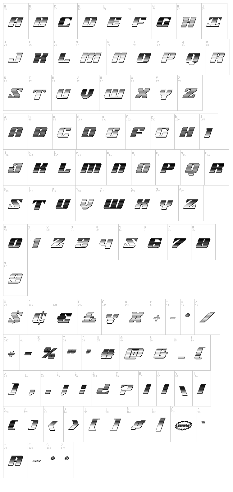 21 Gun Salute font map