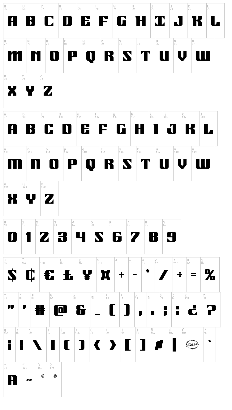 21 Gun Salute font map