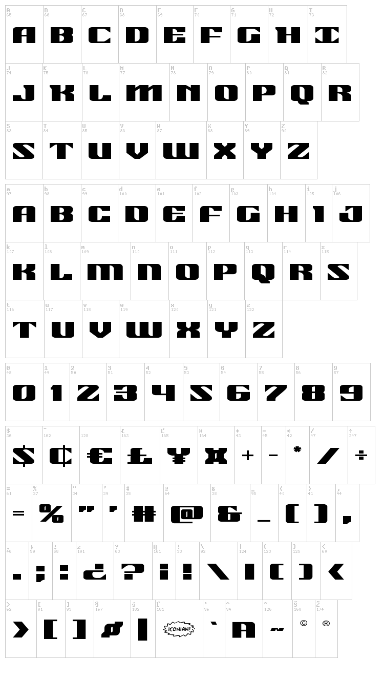 21 Gun Salute font map