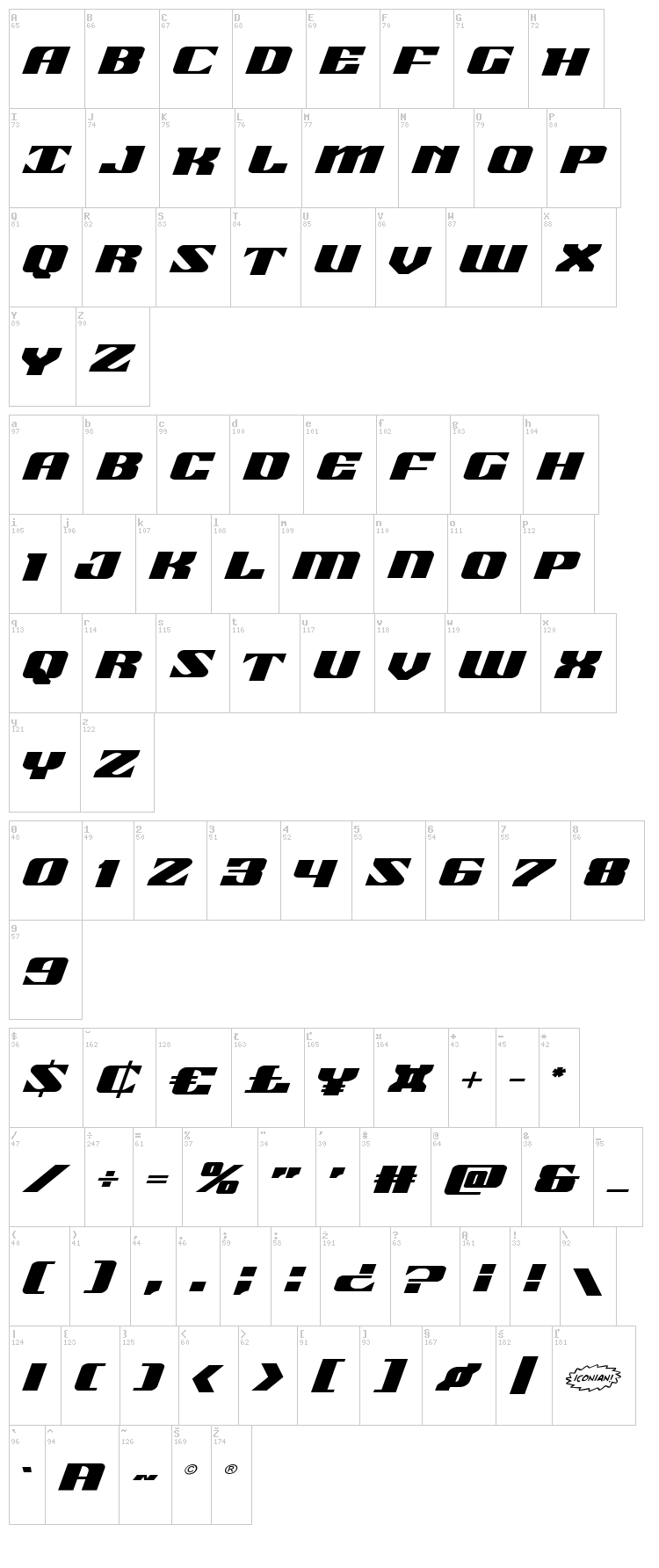 21 Gun Salute font map