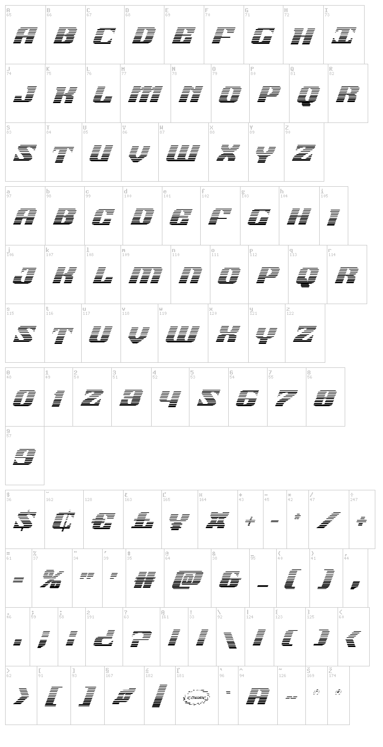 21 Gun Salute font map