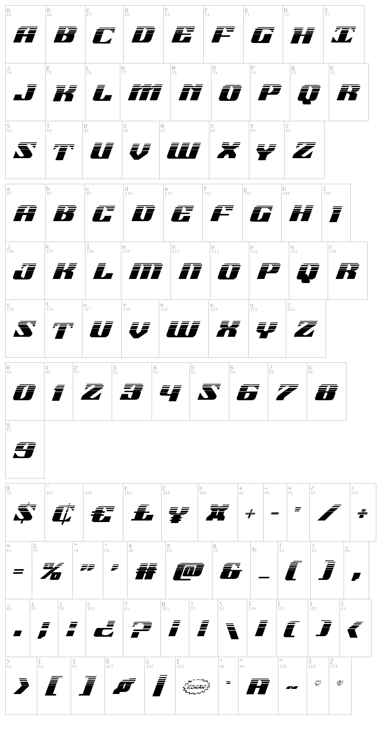 21 Gun Salute font map