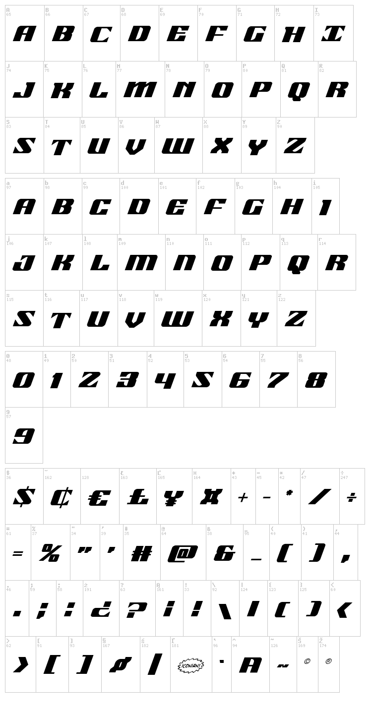 21 Gun Salute font map