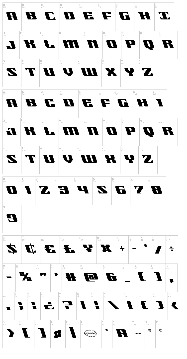 21 Gun Salute font map