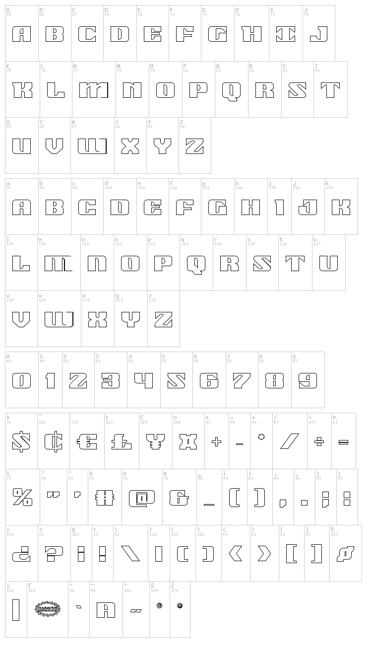 21 Gun Salute font map