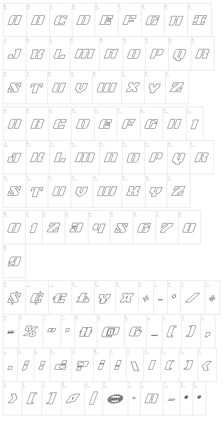 21 Gun Salute font map