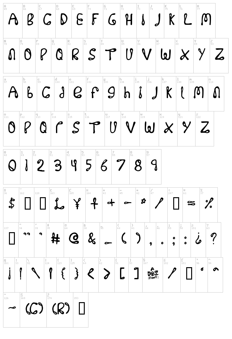 32768 NO font map