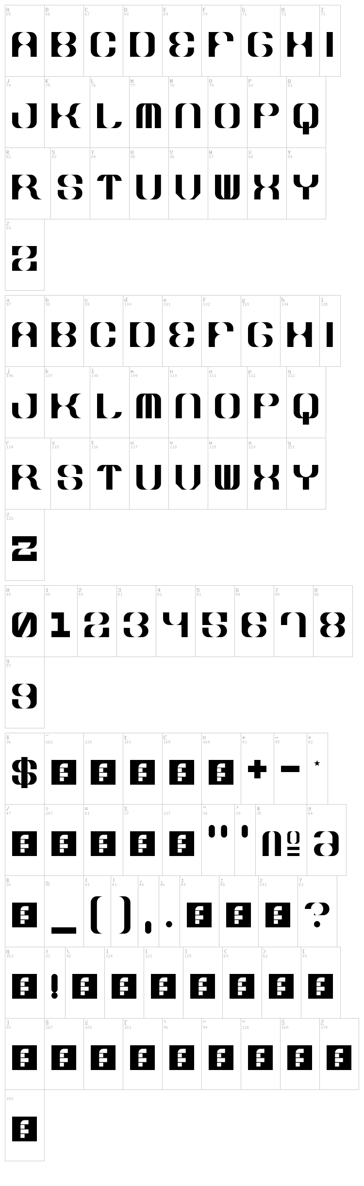 5 Winter Sans font map