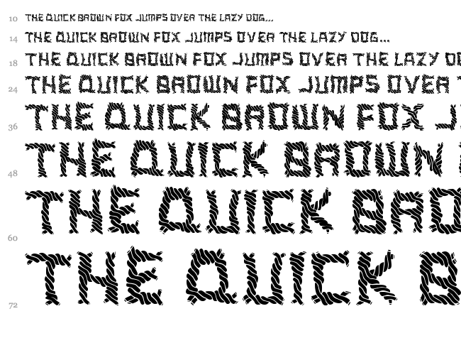 A Ripping Yarn font waterfall