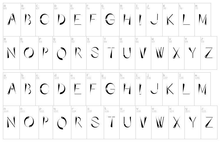 Affixed font map