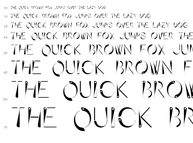 Affixed font waterfall