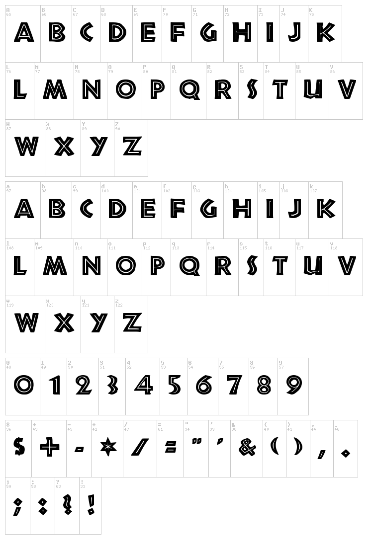 African font map