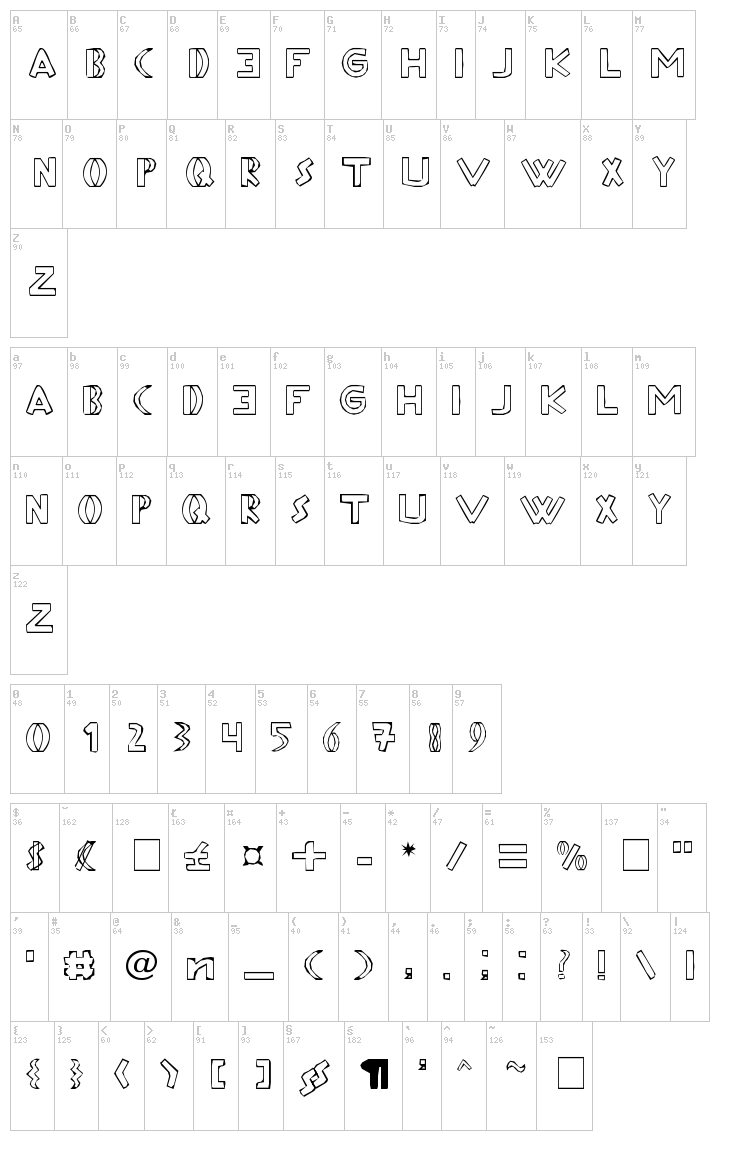 Aftermath font map
