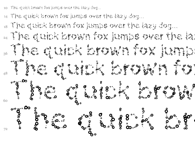 Almost Infinity font waterfall