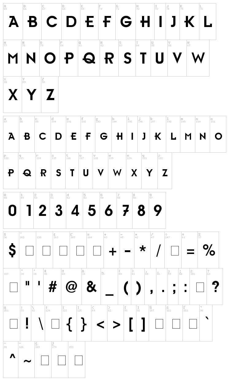 Ambient font map