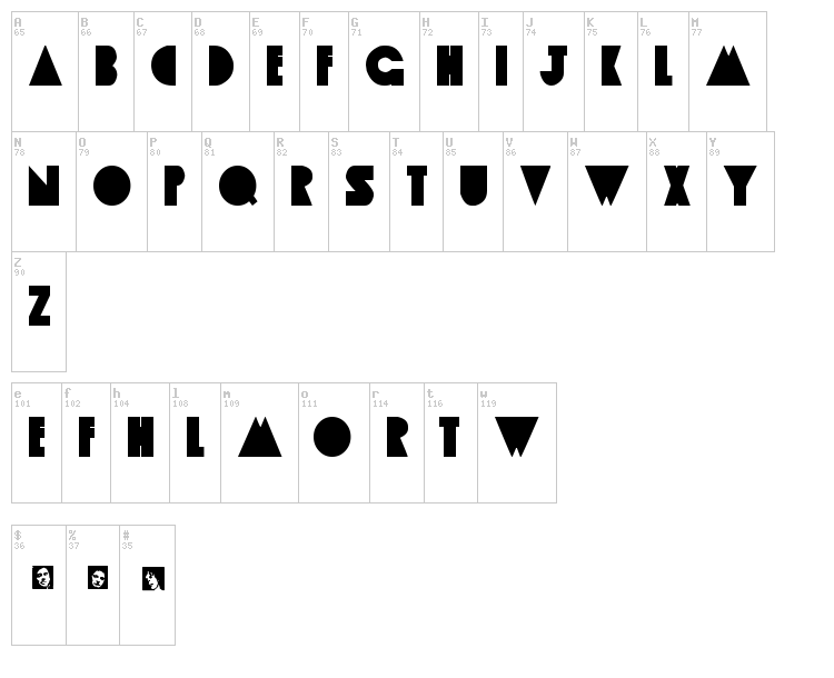 Apple Tree font map