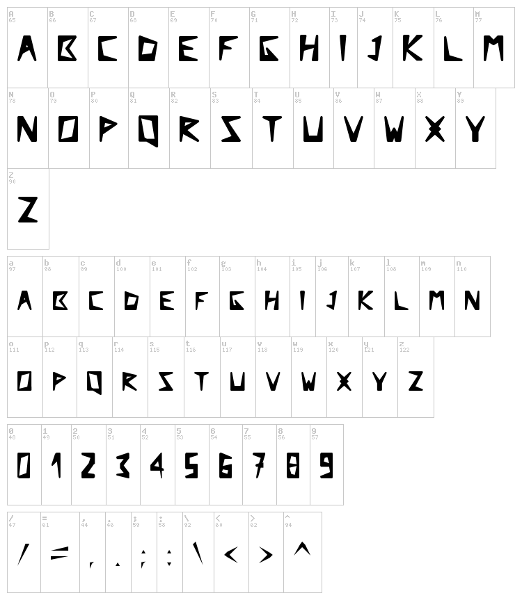 Arctic Explorer font map