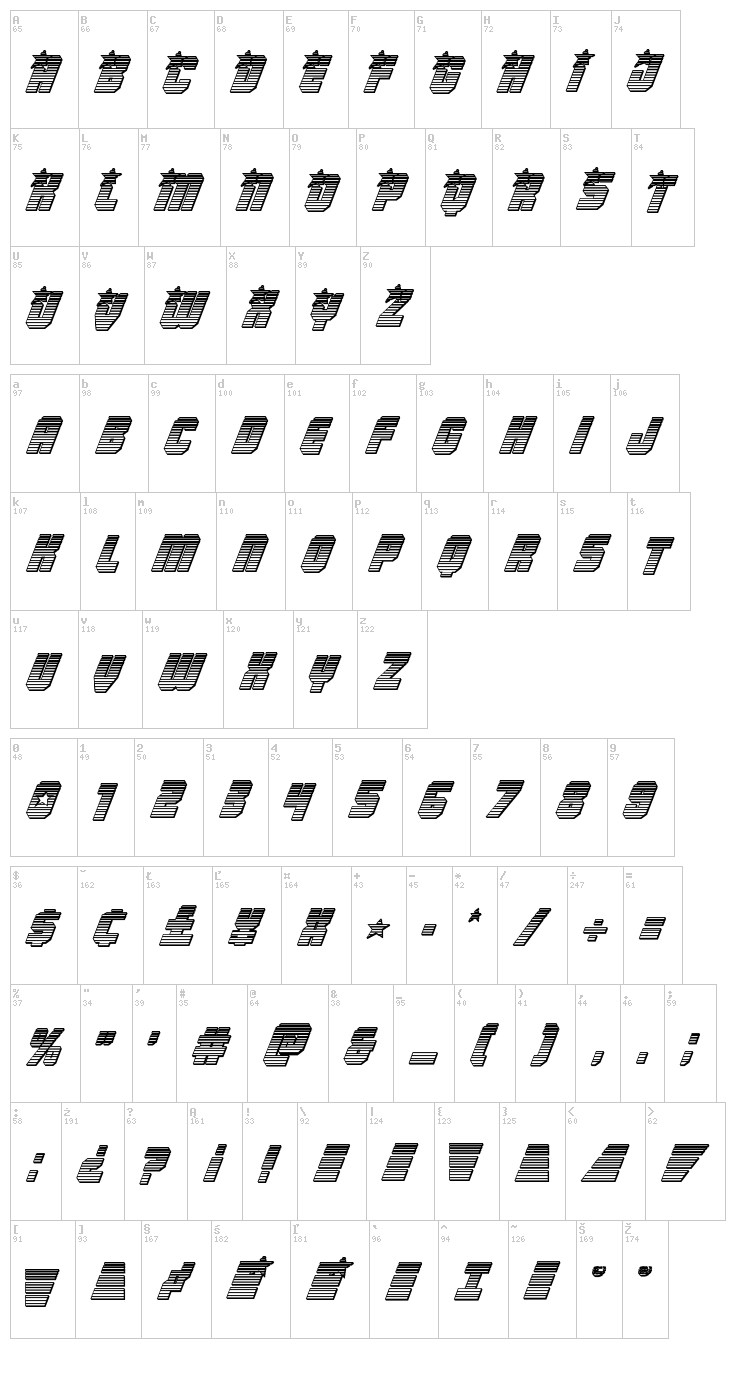 Army Rangers font map