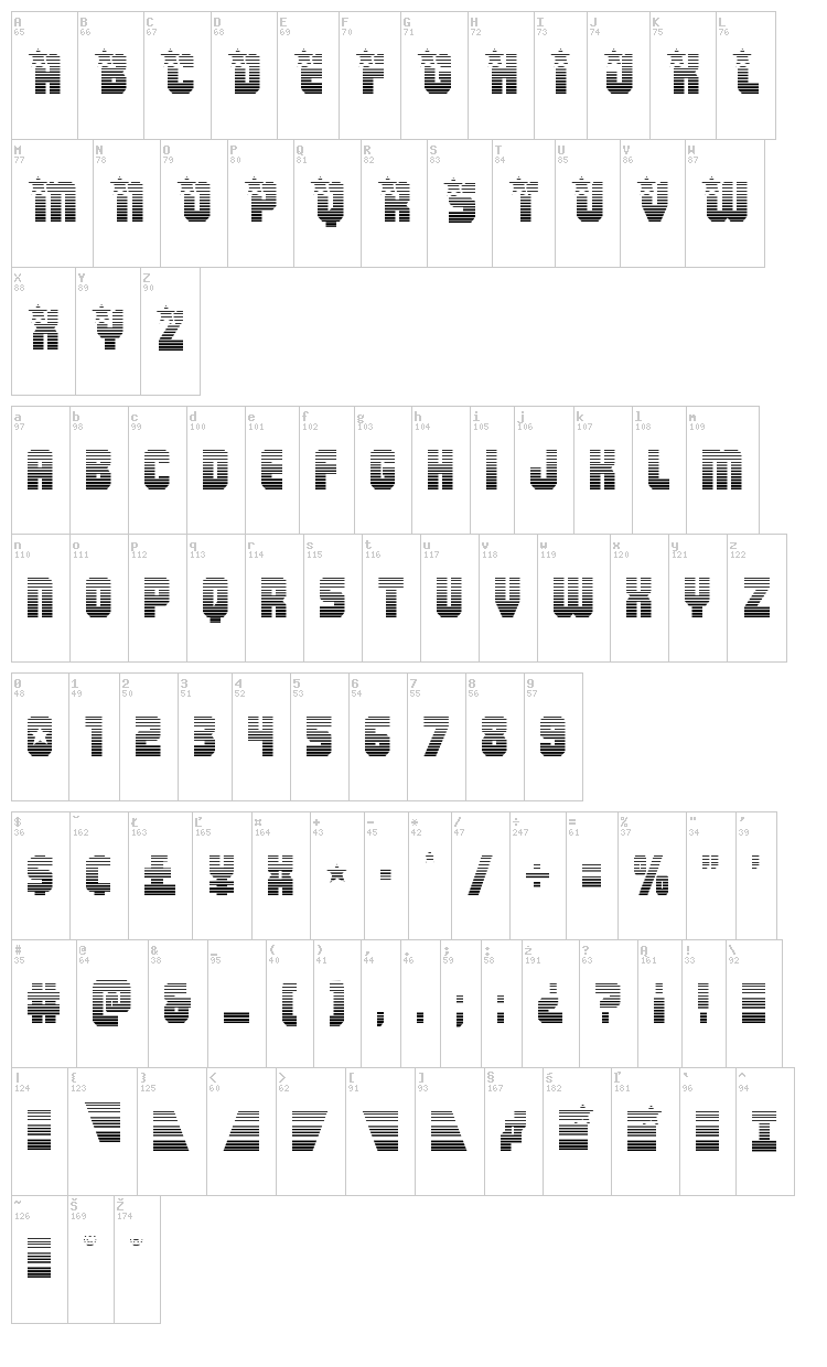 Army Rangers font map