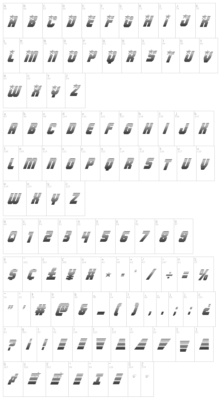 Army Rangers font map