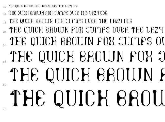 Atomic font waterfall