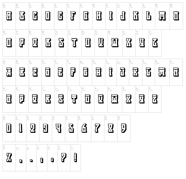 Attila font map