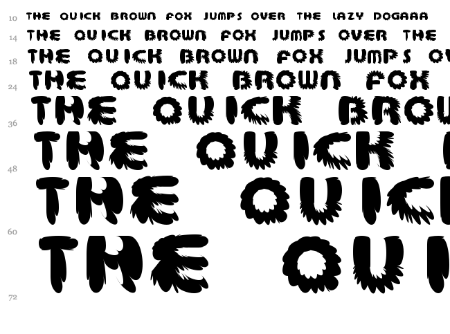 Aztec Bouffon font waterfall