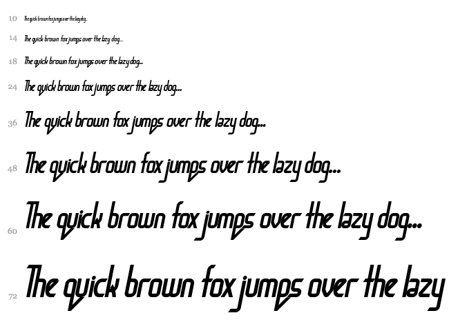 Bacon Request font waterfall