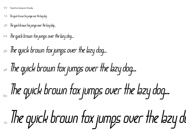 Bacon Request font waterfall