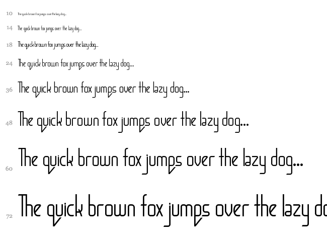 Bacon Request font waterfall