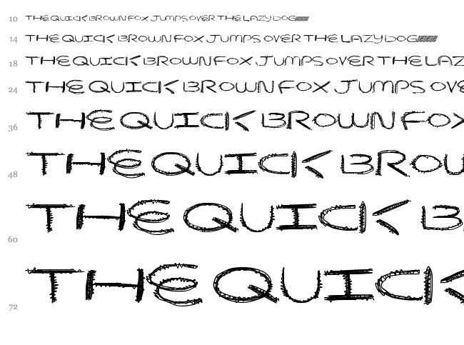Beaver Scratches font waterfall