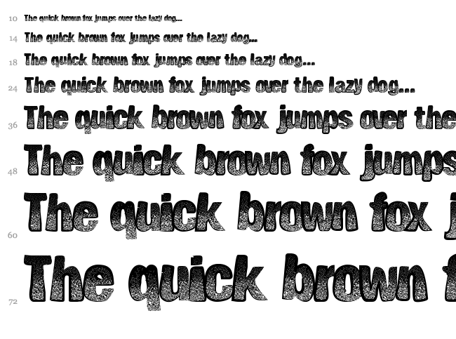 Big Print font waterfall