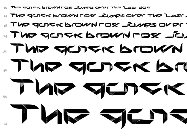 Bladeline font waterfall