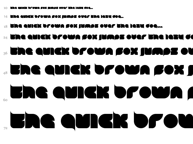 Blob Round font waterfall