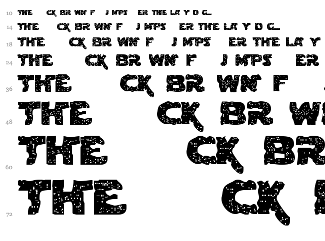 Blown Droid font waterfall