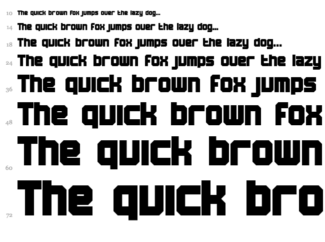 BN Machine font waterfall