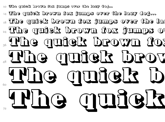 Bower Shadow font waterfall