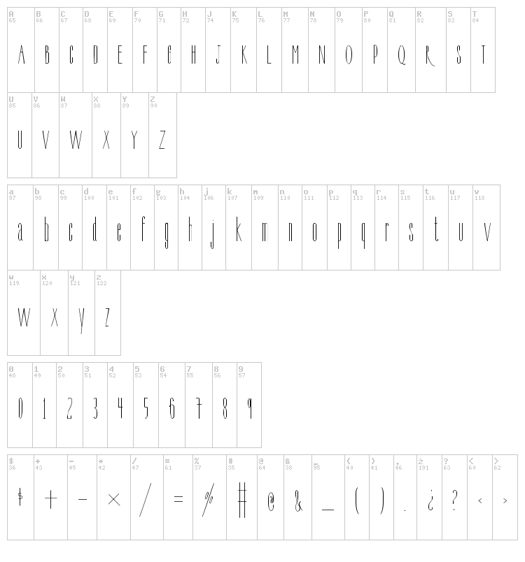 Bree font map
