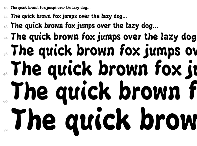 Bubblegun font waterfall