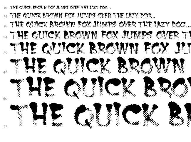 Burnt MF font waterfall