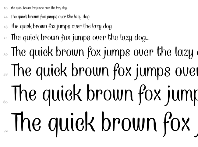 Caneletter Sans font waterfall