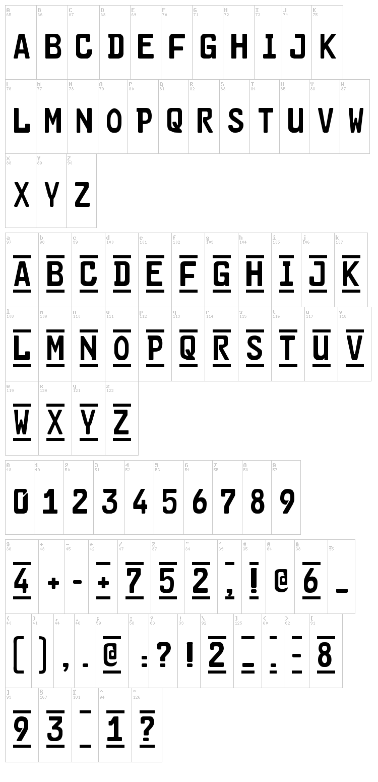 Car-Go 2 font map
