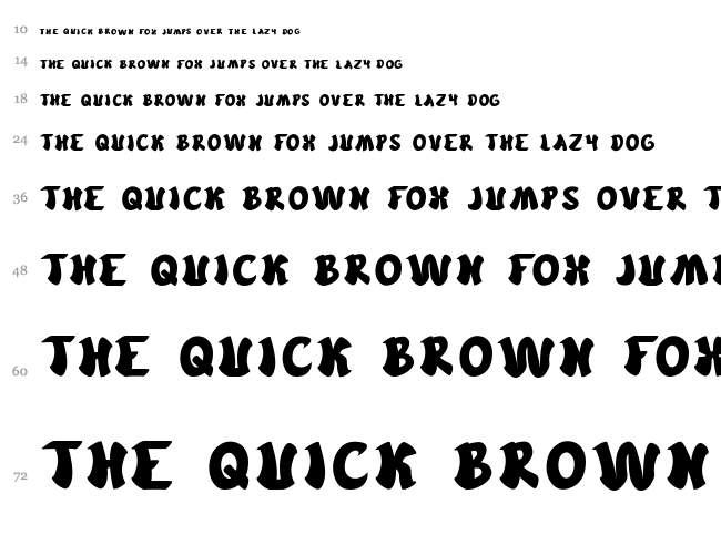Cartoon font waterfall