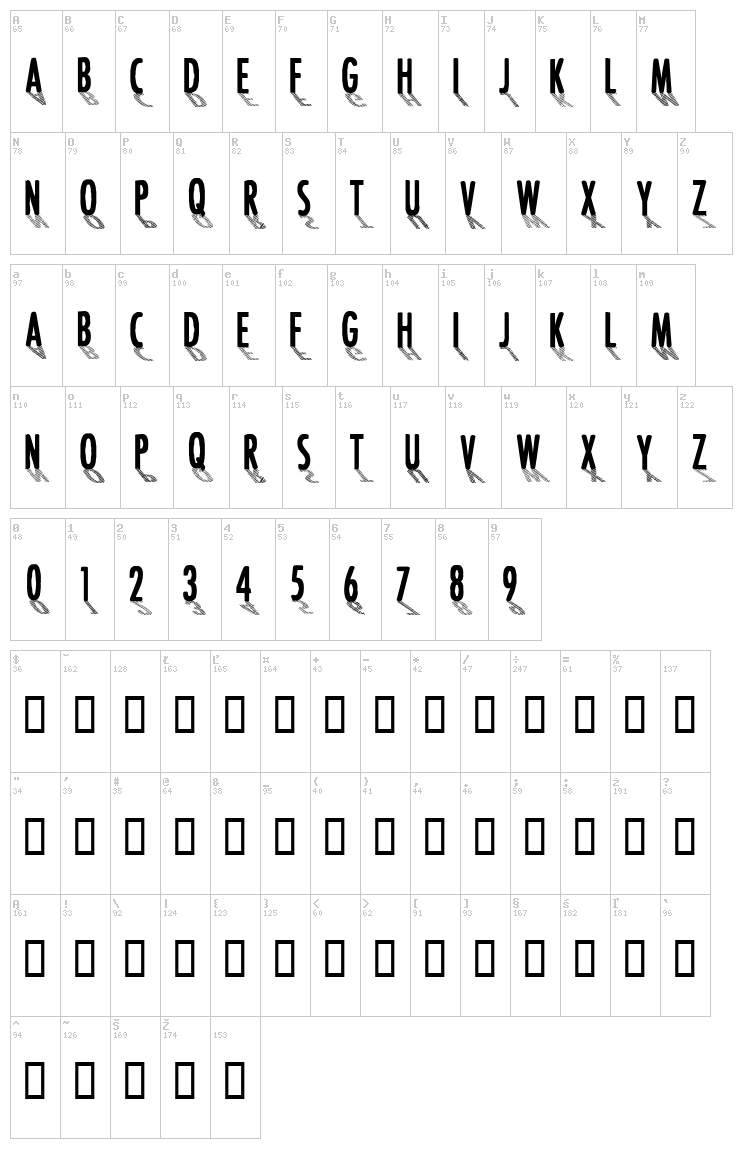 CF Font Shading font map