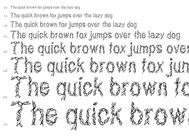 CF Ribbon font waterfall