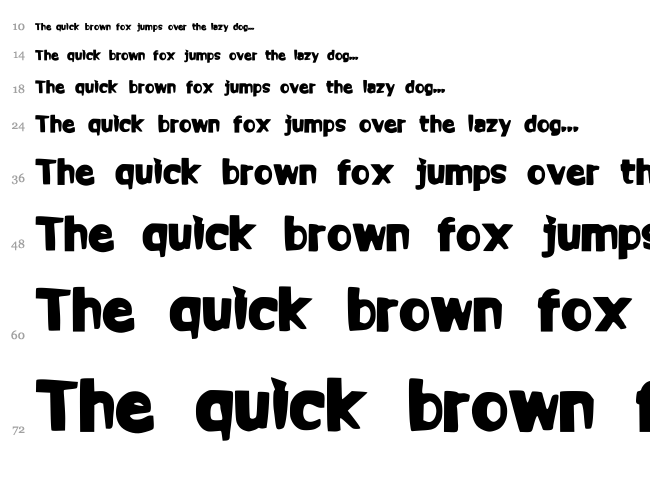 Commy font waterfall